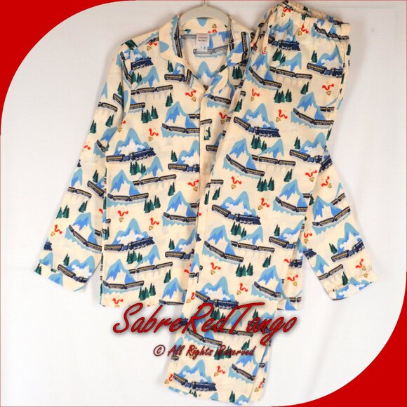 Hanna Andersson Other - NWT Hanna Andersson Warner Bros Flannel Pajama Set Polar Express Print 150 12